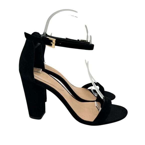 ALDO Black Suede‎ Ankle Strap High Heel Sandals Evening Party Shoes Size 6 - Picture 1 of 9